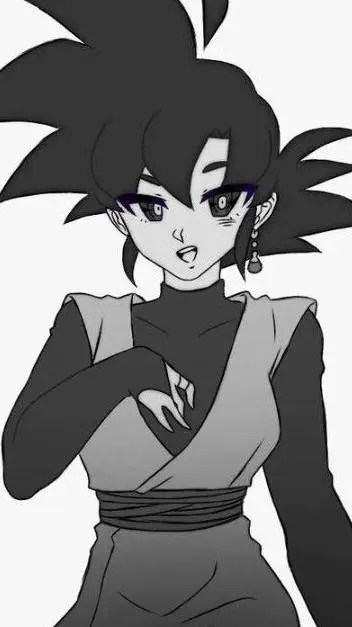 ai character: Goku black female background