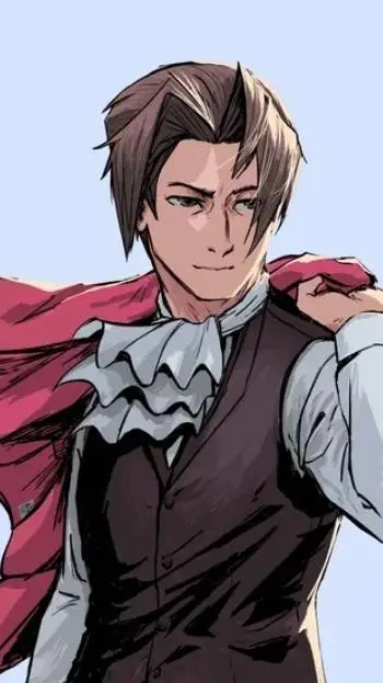 ai character: Miles Edgeworth  background