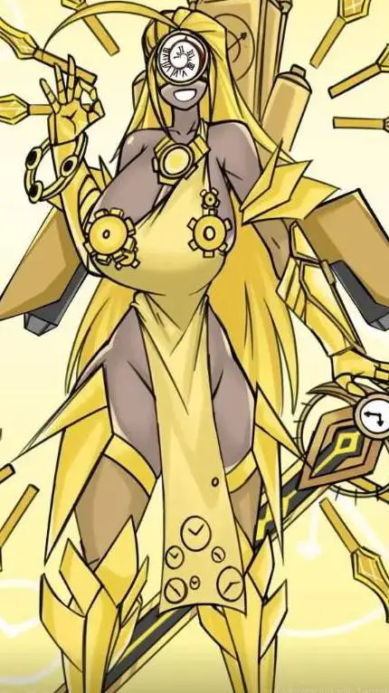 ai character: Titan clock woman background