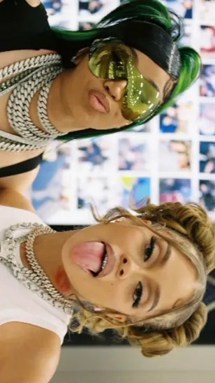 ai character: Cardi b and latto  background