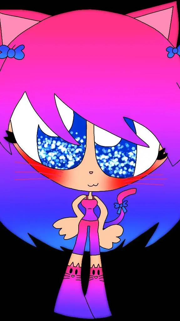 ai character: Catgirl Violet background