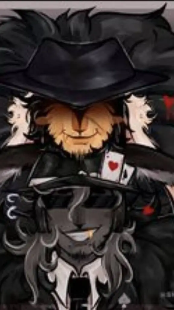 ai character: DOUBLEFEDORA!!!!!! background