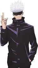 ai character: gojo but goofy background