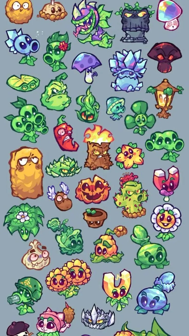 ai character: grupo de plantas  background