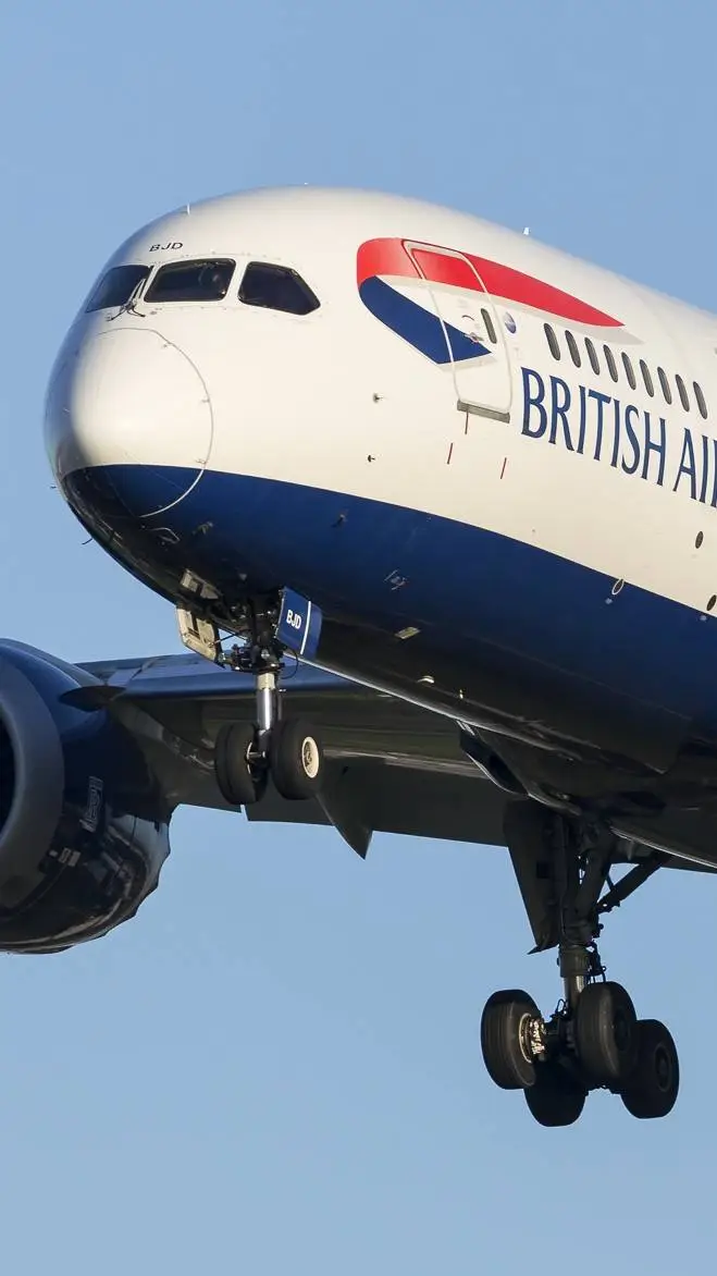 ai character: british airways787 background