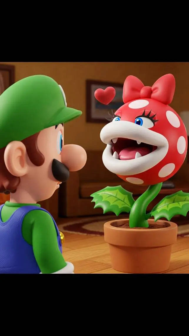 ai character: Luigi y la planta  background