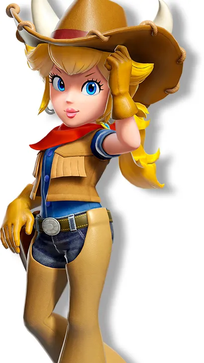 ai character: Cowgirl Peach background