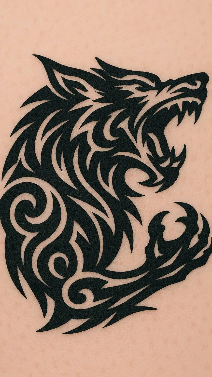 ai character: werewolf tattoo  background