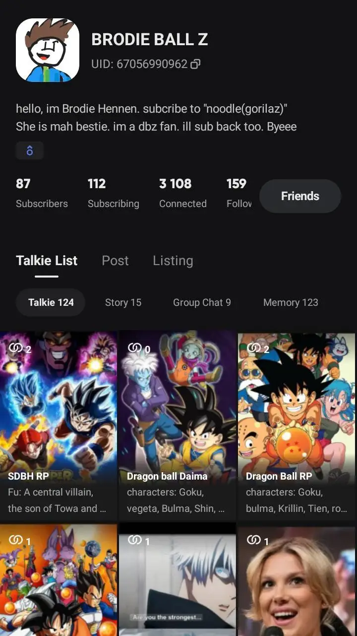 ai character: BRODIE background