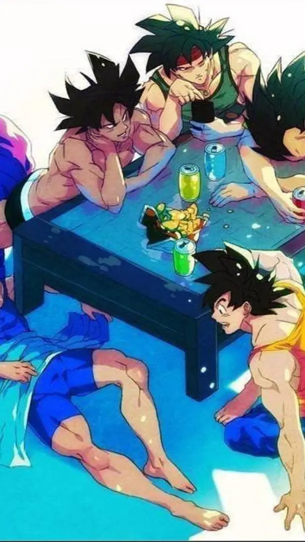 ai character: Saiyan sleepover background