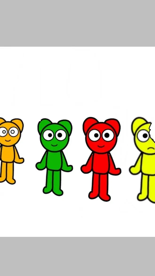 ai character: gummy bear druma background