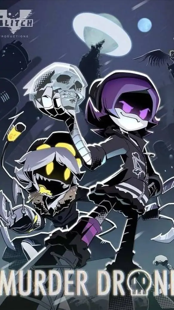 ai character: murder drones🖤💜 background