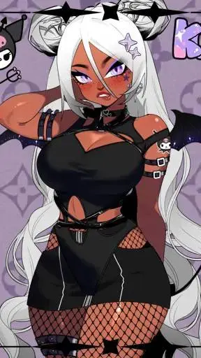 ai character: kuromi humana 💜 background