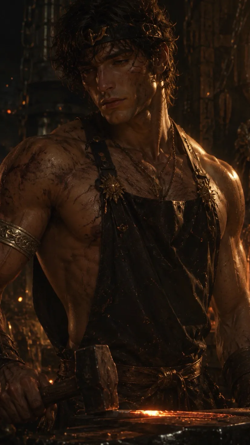 ai character: Hephaestus  background