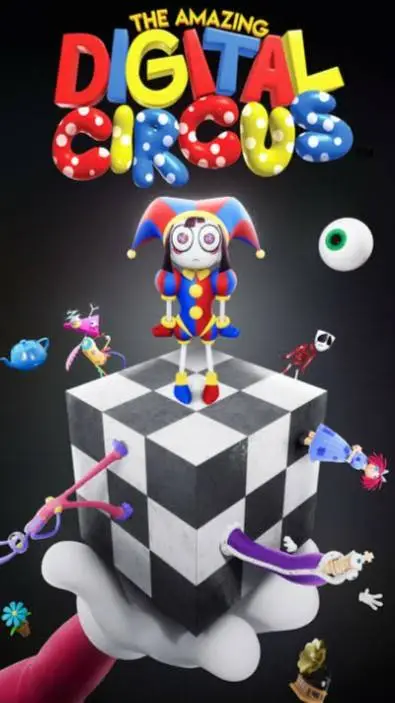 ai character: digital circus background