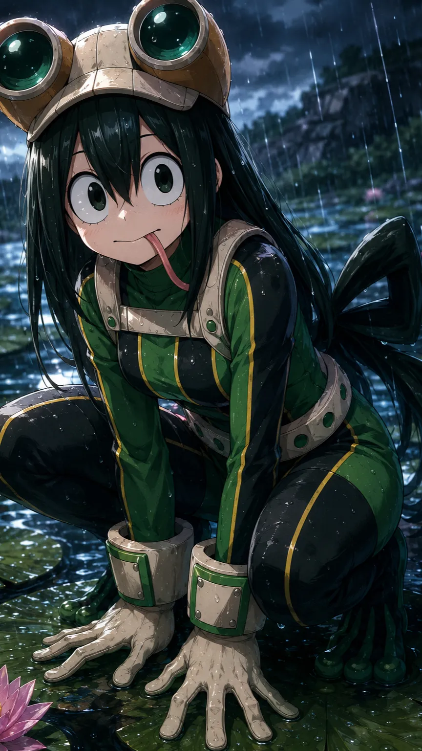 ai character: Tsuyu Asui background