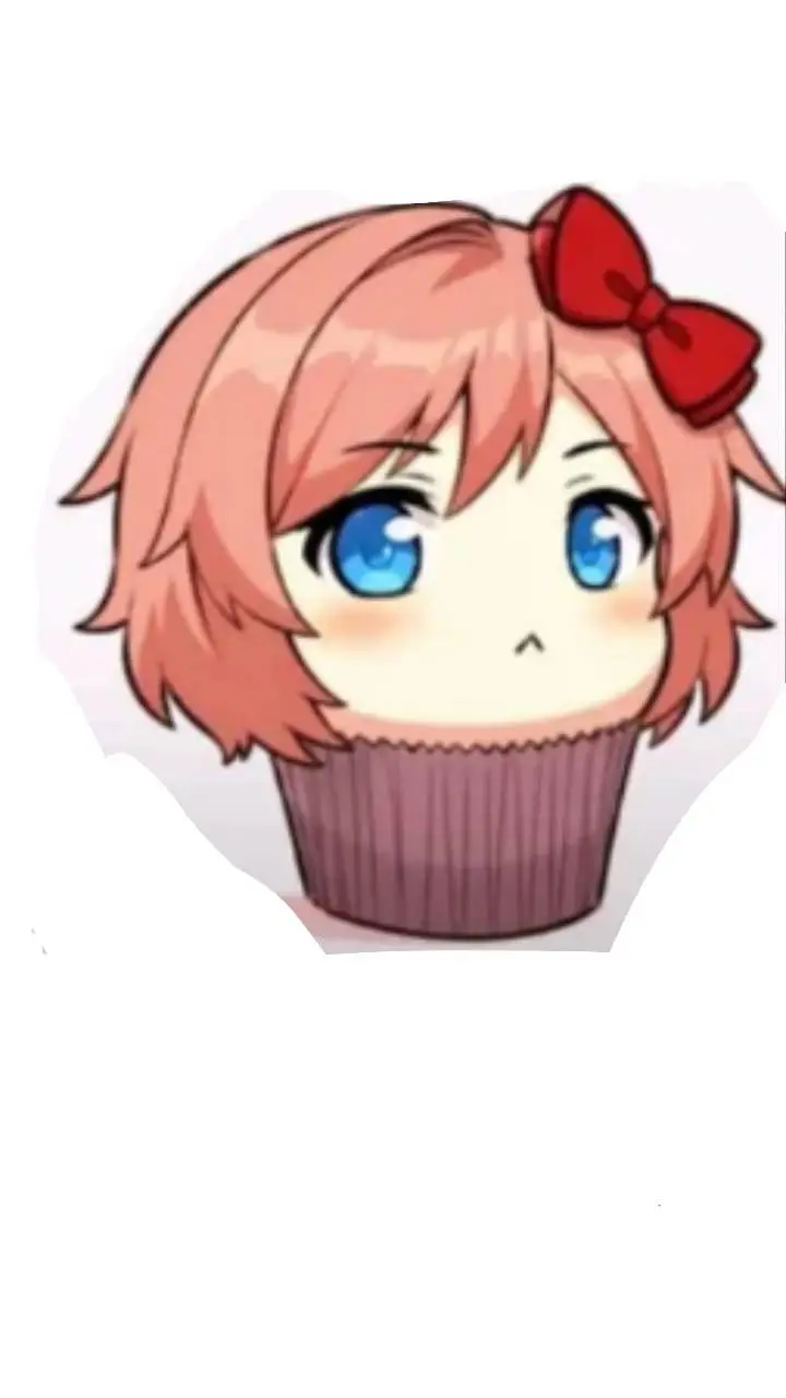 ai character: sayori cupcake background