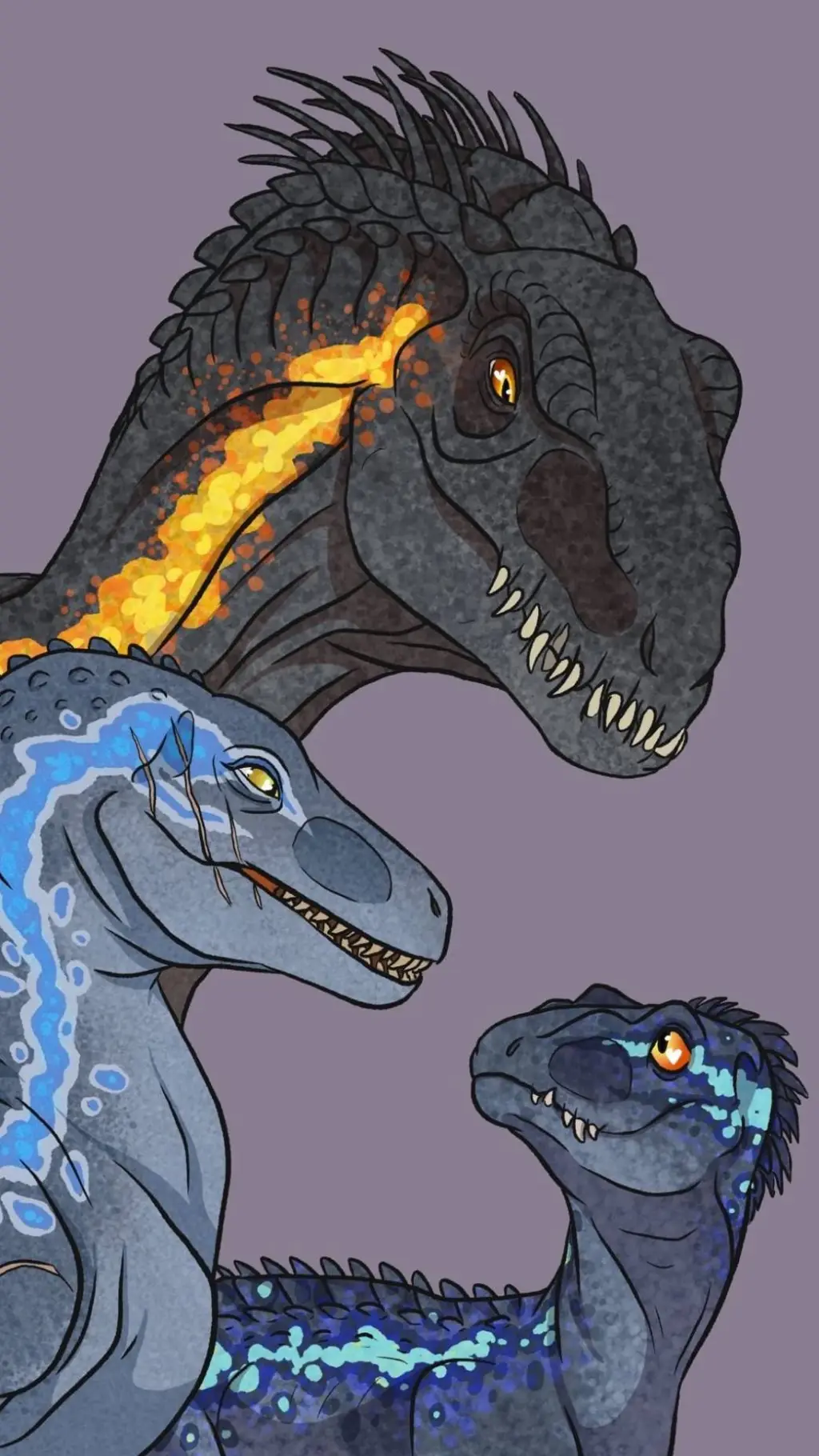 ai character: indoraptor x blue background