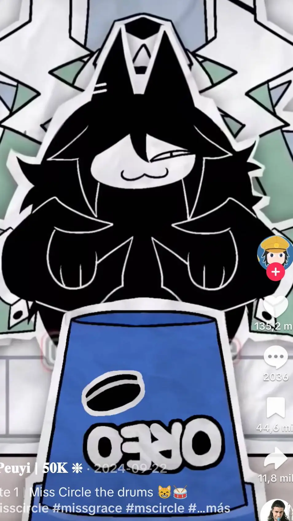ai character: miss circle cat background