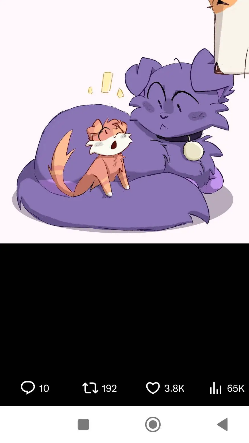 ai character: purple cat background