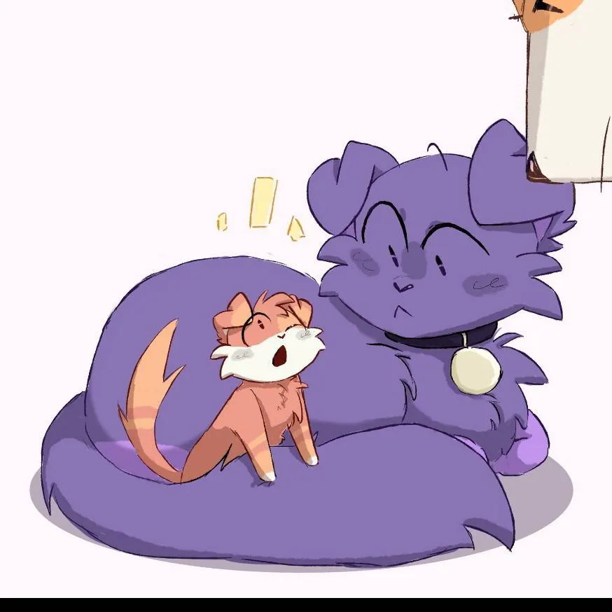 chat with ai character: purple cat