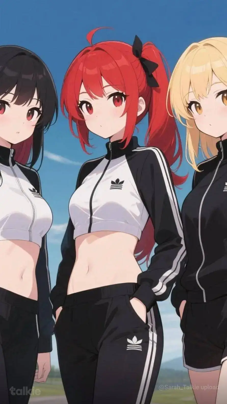 ai character: 3 Athletic YANDERE background