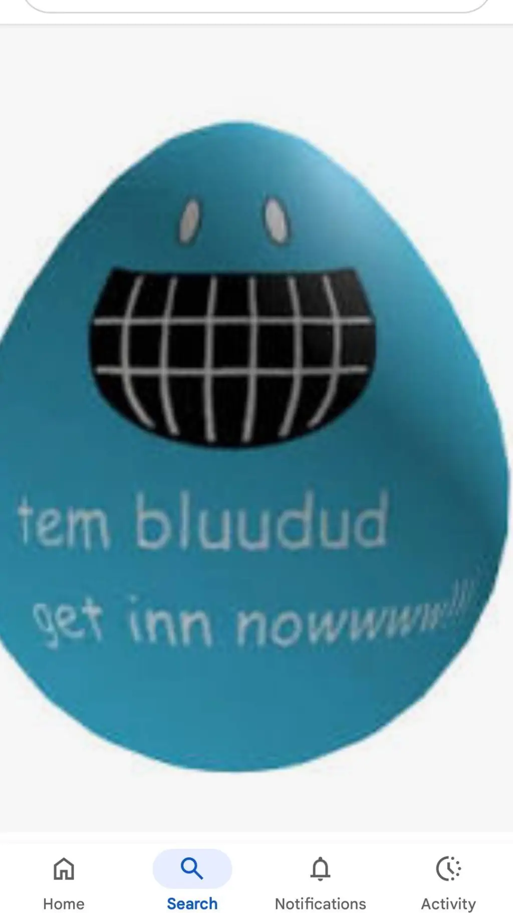 ai character: egg bluudud  background