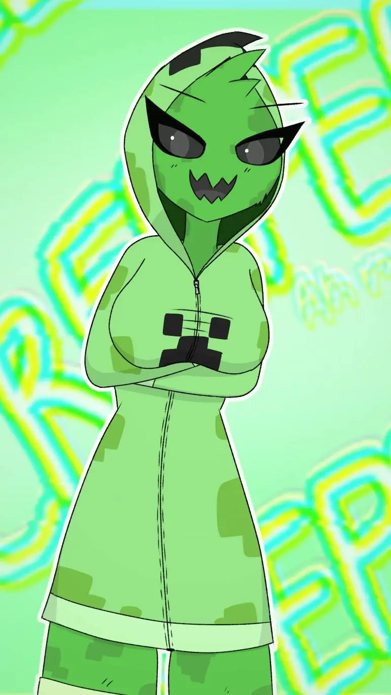 ai character: creeper girl background