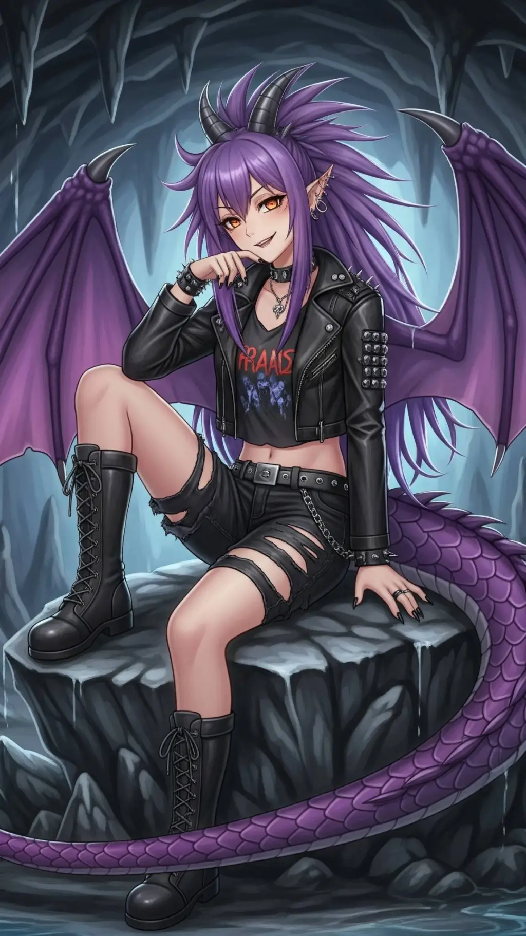 ai character: serina fire background