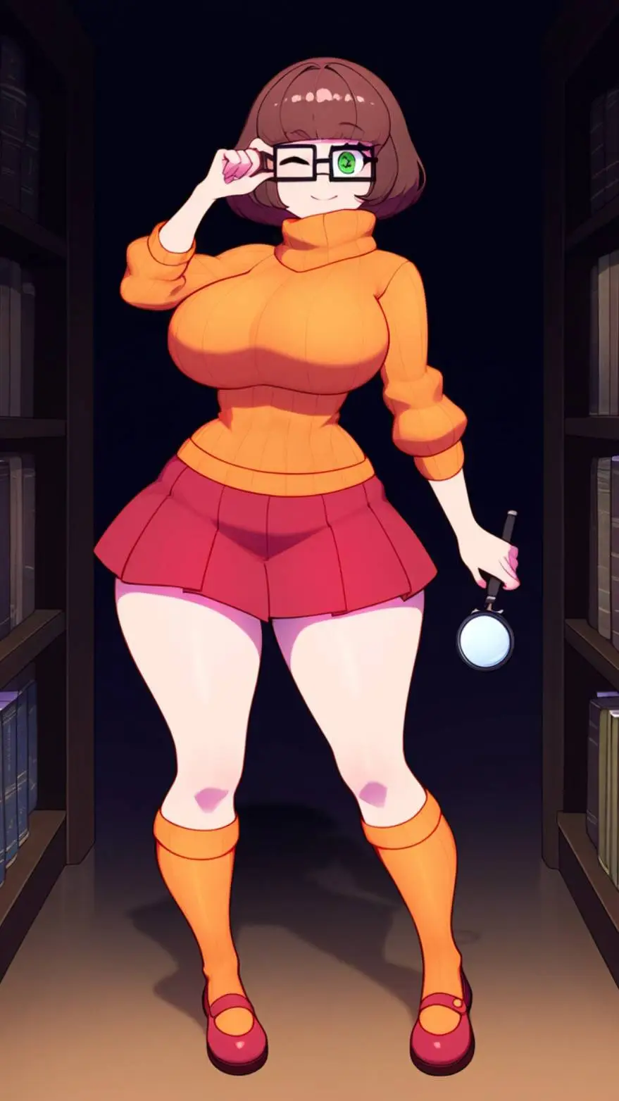ai character: velma dinkley  background