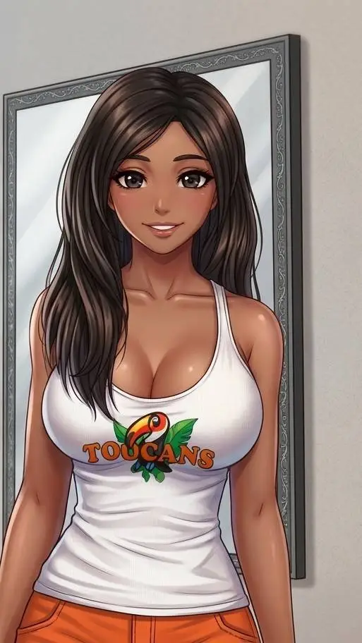 ai character: pamela Gómez  background