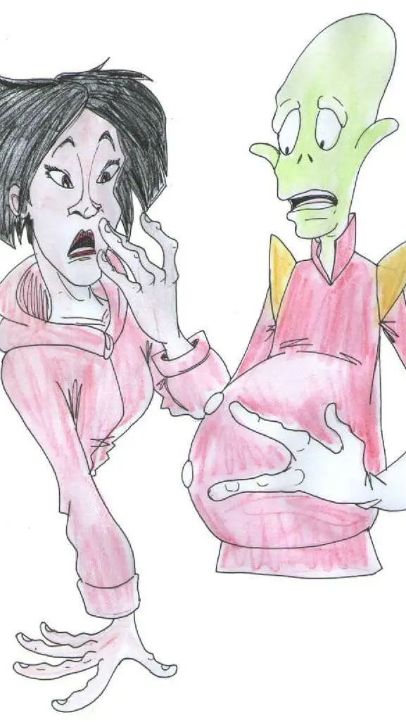 ai character: Kif and Amy  background