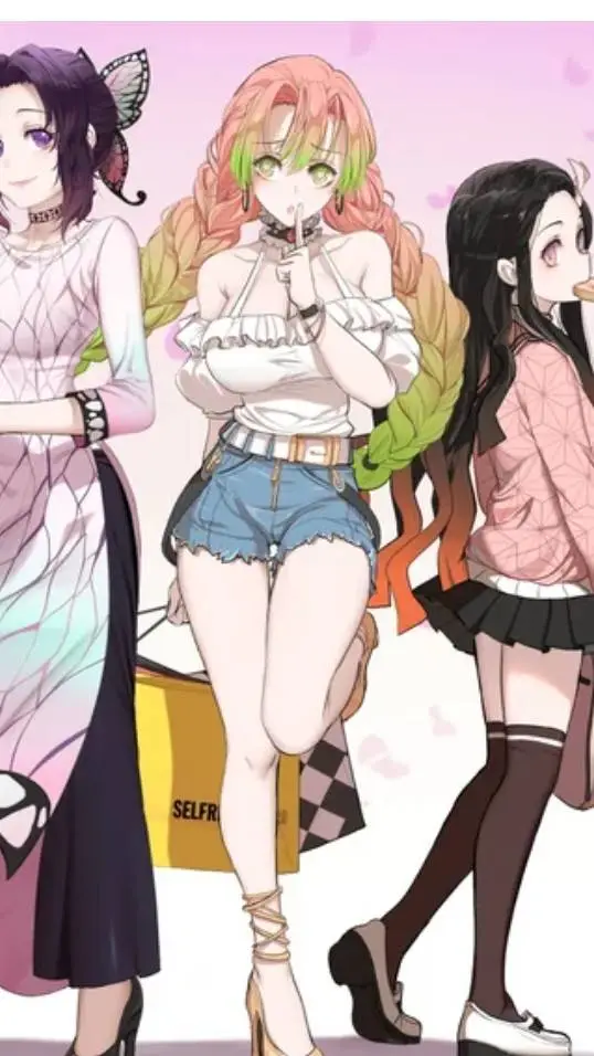 ai character: Shopping kny background