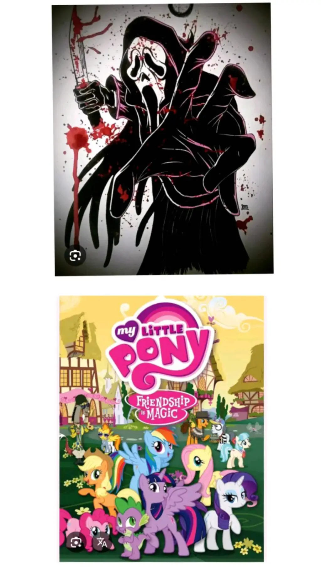 ai character: scream vs mlp background