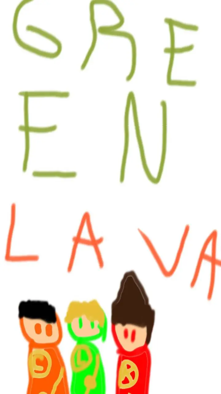 ai character: green lava background