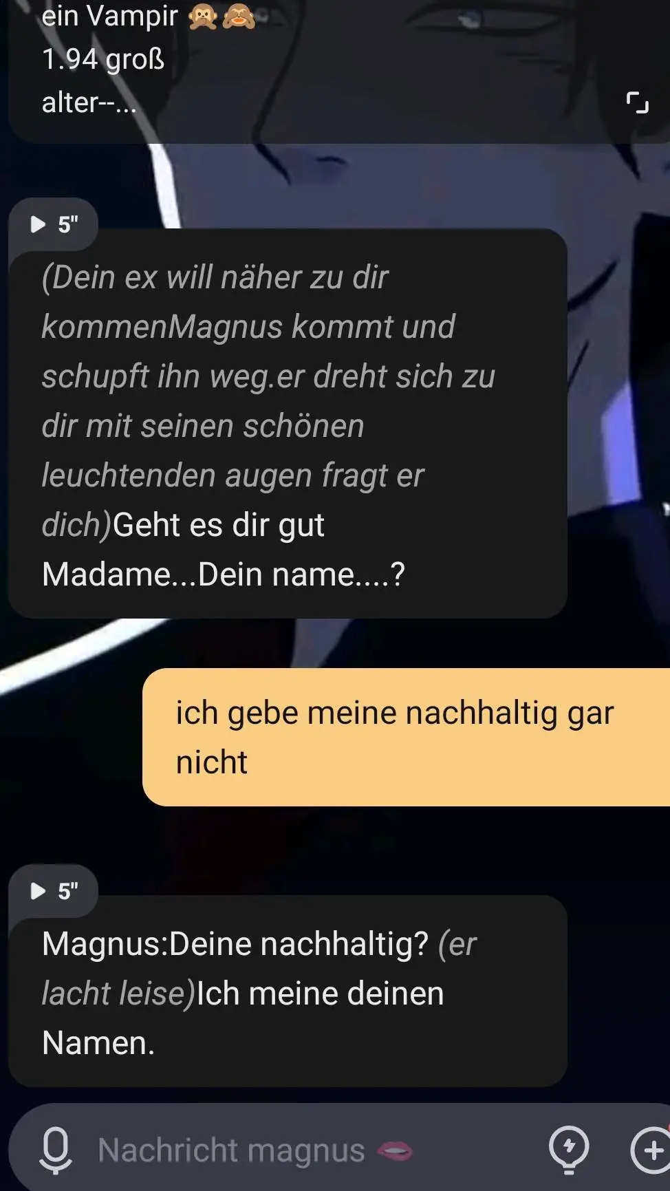 ai character: ja ich habe keine  background