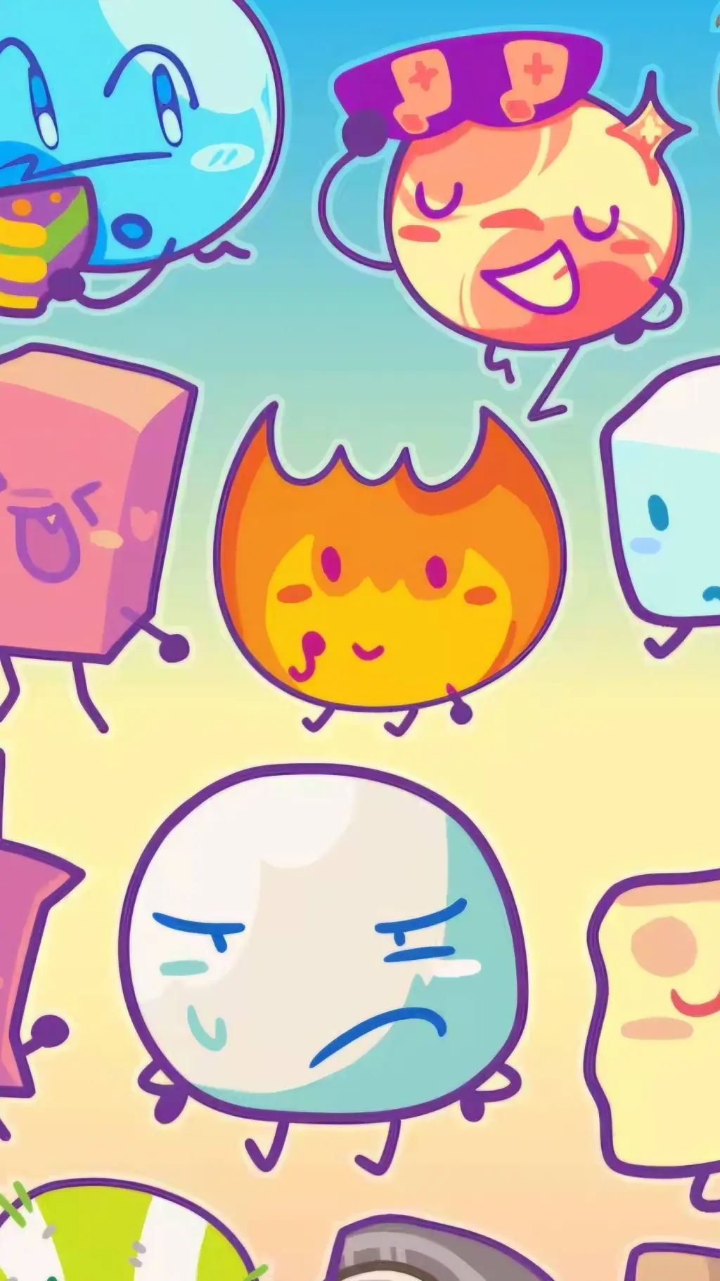 ai character: BFDI VACATION  background