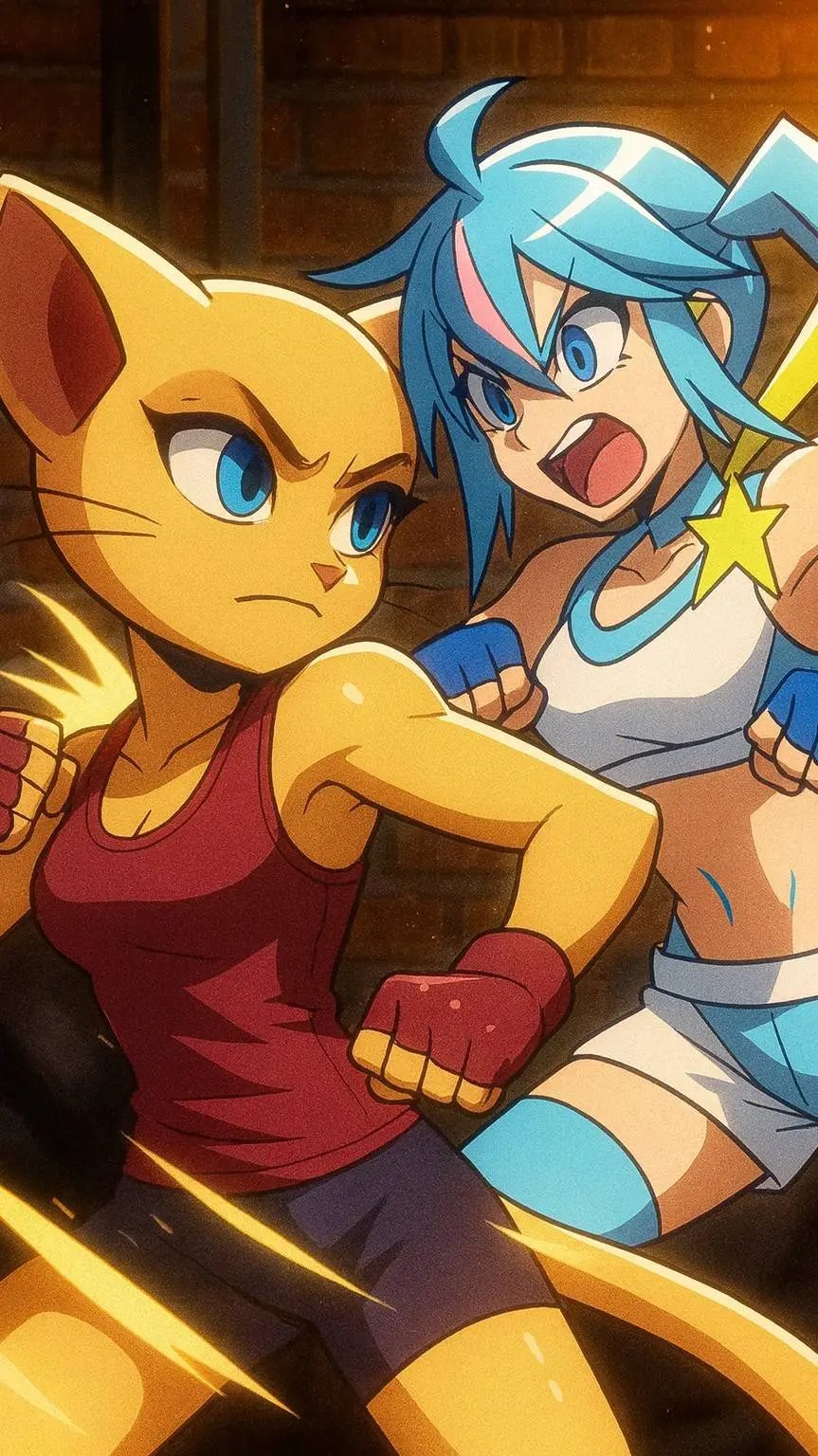 ai character:  miku vs angela background