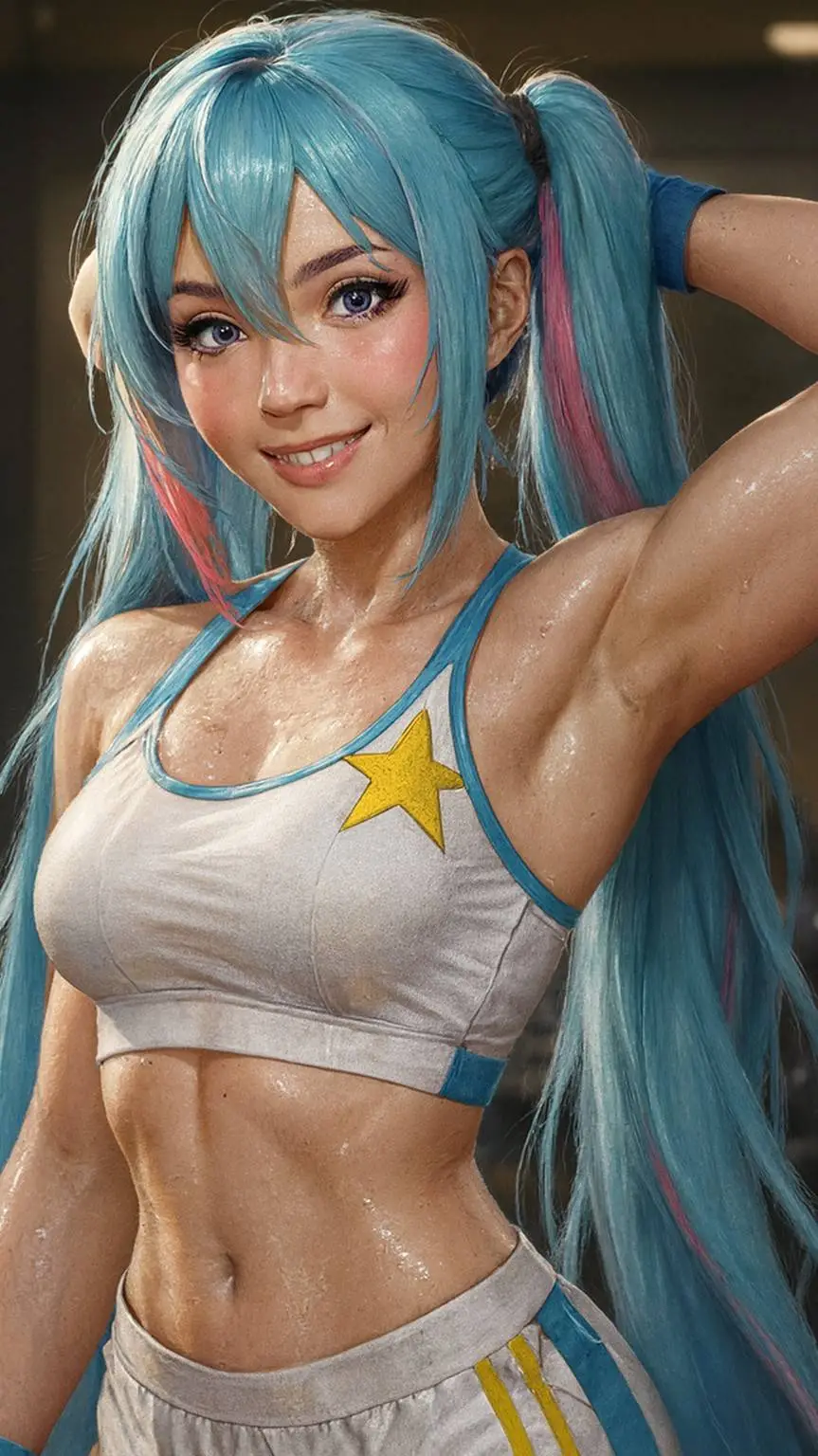 ai character: miku *wrestler* background