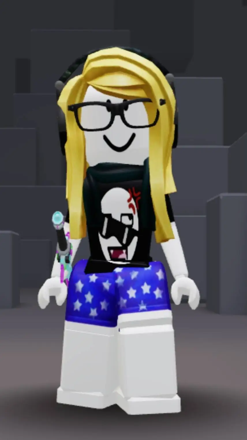 ai character: rubia con lentes background