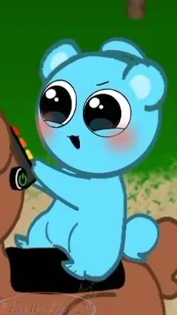 ai character: Sky 🩵🐻 background
