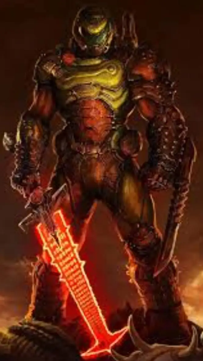 ai character: md vs doomguy background