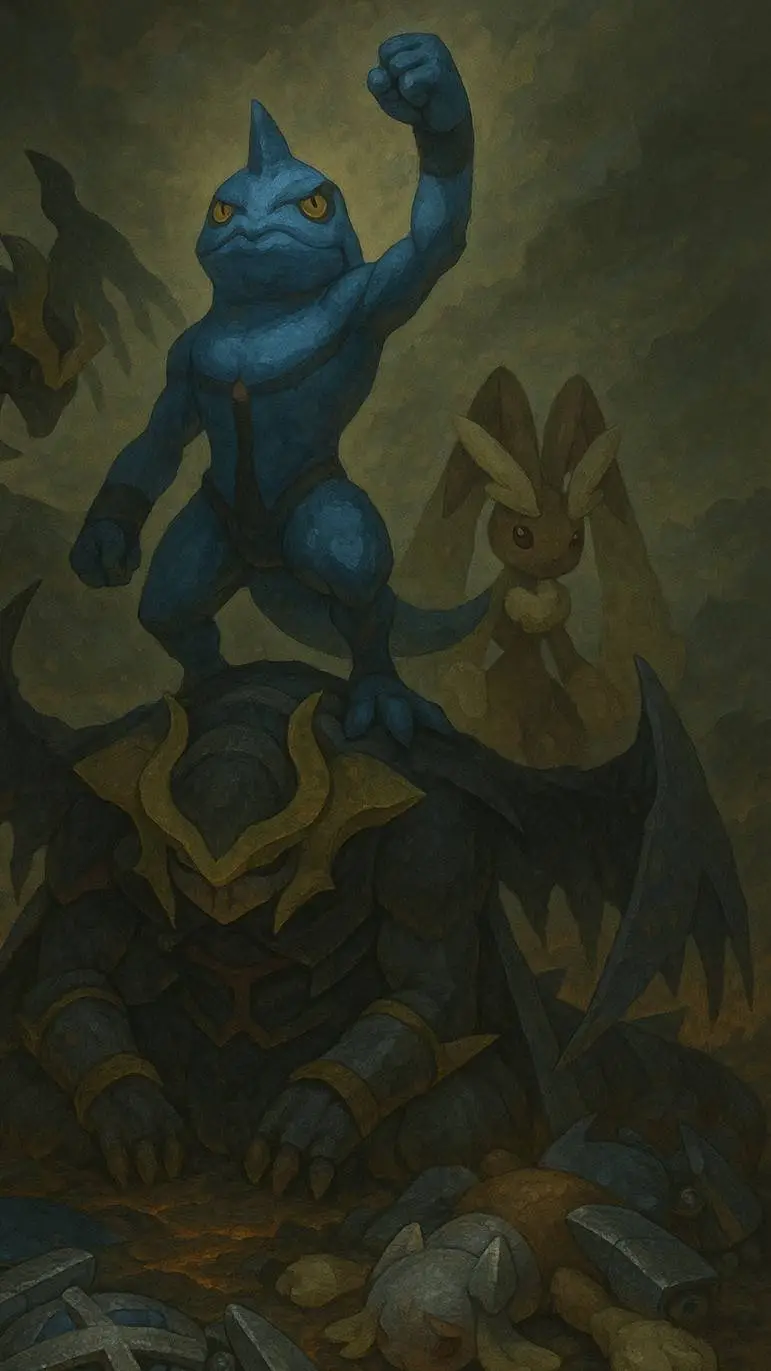 ai character: toxicroak épico  background