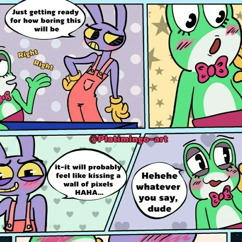 chat with ai character: RIBBIT X JAX KISS😱