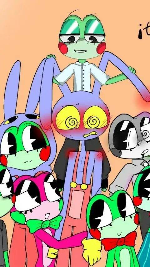 ai character: Jax x much Ribbits background