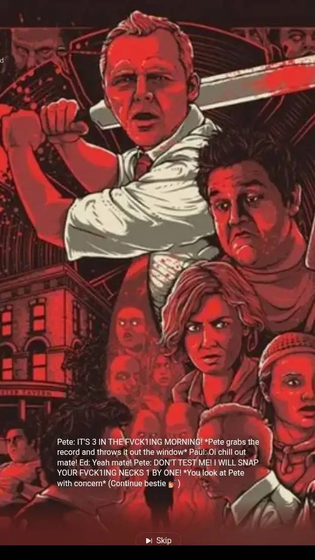 ai character: Shaun of the dead background