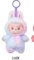 ai character: purple labubu background