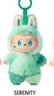 ai character: green labubu background