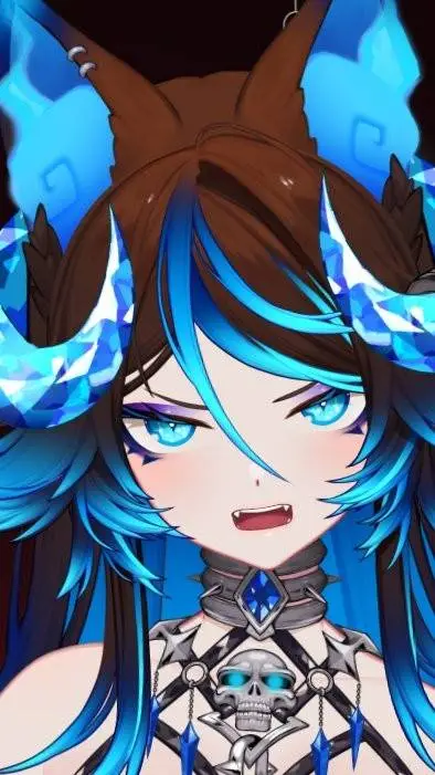 ai character: Sinder BlueHound  background