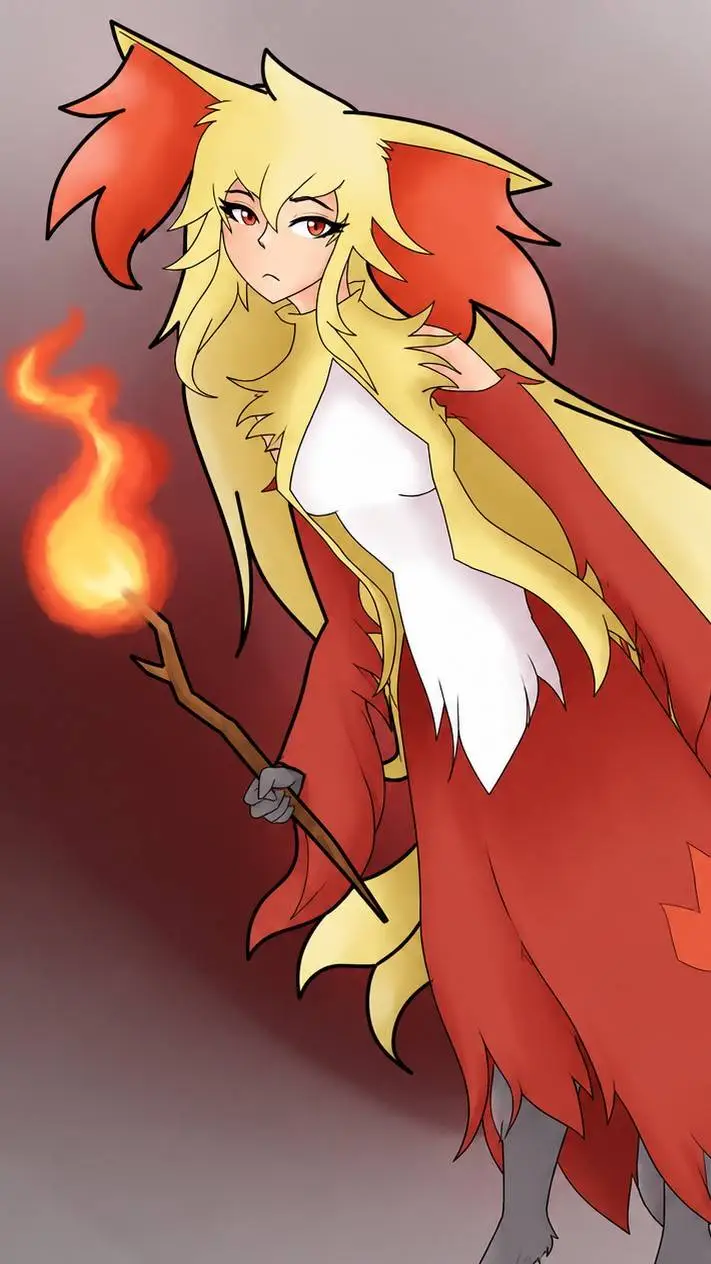 ai character: Delphox  background